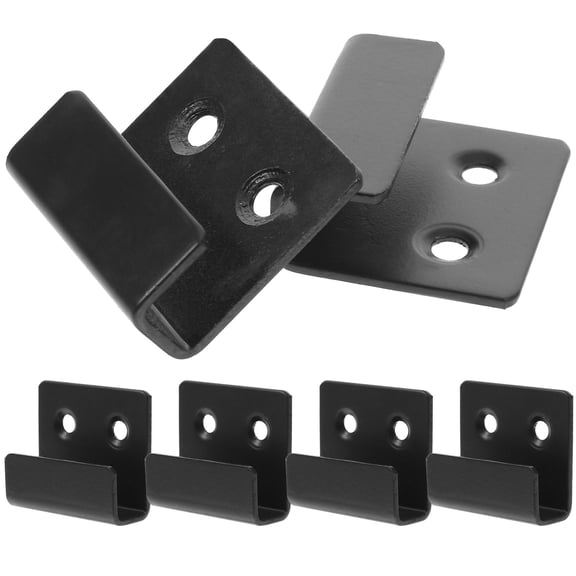 HONMEET 10Pcs Black Stainless Steel U Bracket Wall Mounting Hardware Mirror and Tile Holders
