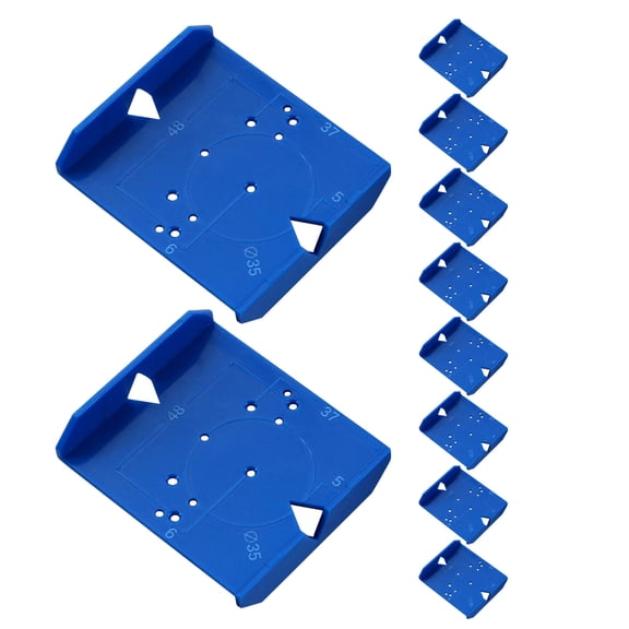 HONMEET 10Pcs Blue Cabinet Hinge Template Tool for Wood Drilling with Universal Compatibility