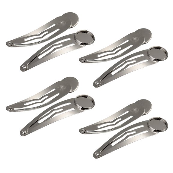 HONMEET 10Pcs Bobby Pins Barrette Clip Plated Silver Small Round Tray Hair Clips for Secure Hold