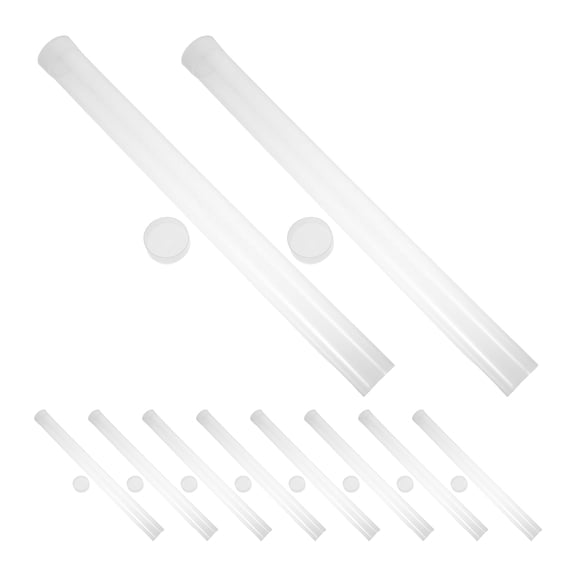 HONMEET 10Pcs Clear Plastic Packaging Tubes with Caps for Artwork Document and Blueprint Storage