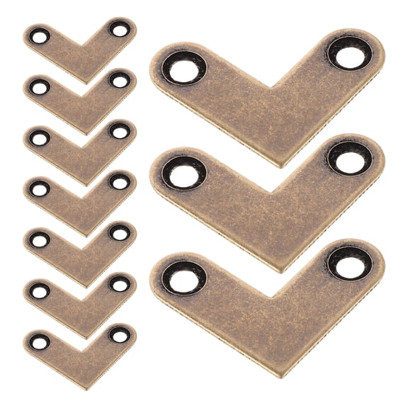HONMEET 10Pcs Copper Corner Brace Bracket for Cabinets Shelves and Dressers Offering Robust Support