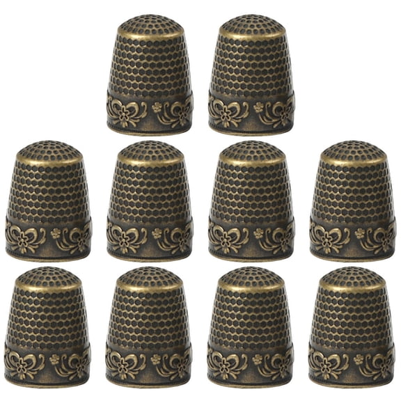 HONMEET 10Pcs Copper Thimble Pads for Sewing Crafts Finger and Comfortable