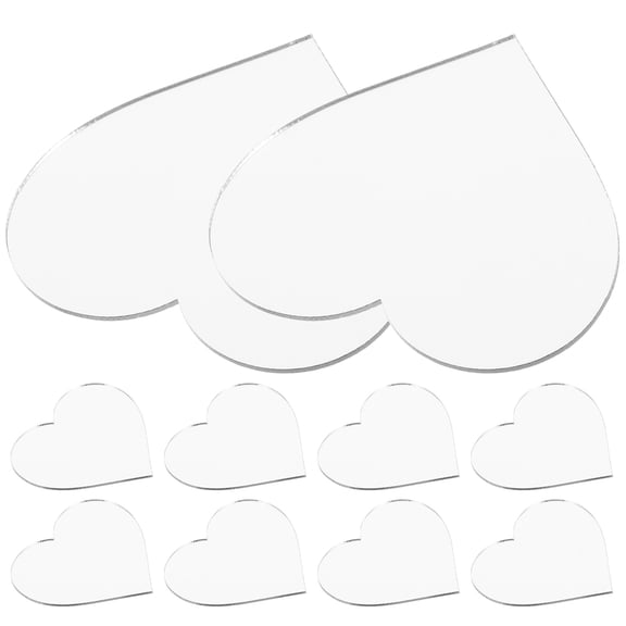HONMEET 10Pcs DIY Design Phone Sticker On The Back Stick-on Makeup Mirror Acrylic Heart Shaped