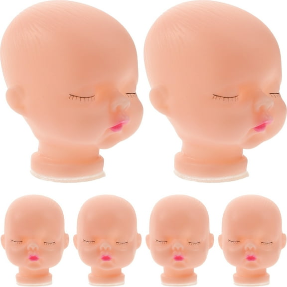 HONMEET Honmeet 10pcs Khaki Vinyl Small Doll Heads Craft Making DIY Accessory Miniature Design
