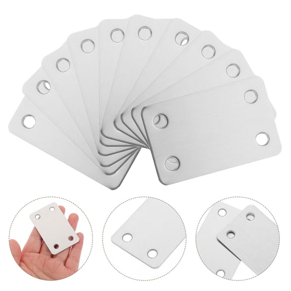HONMEET 10Pcs Durable Stainless Steel Straight Plates Flat Metal Brackets for Wood Joints
