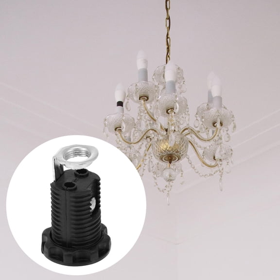 HONMEET 10Pcs E12 Screw Lamp Holder Black Plug in Socket for DIY Pendant Light Fixture Replacement