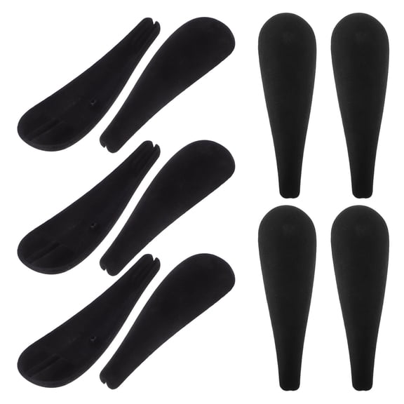 HONMEET 10Pcs Hanger Shoulder Cushion Pads Black Flocking Material for Coat Sweaters Support