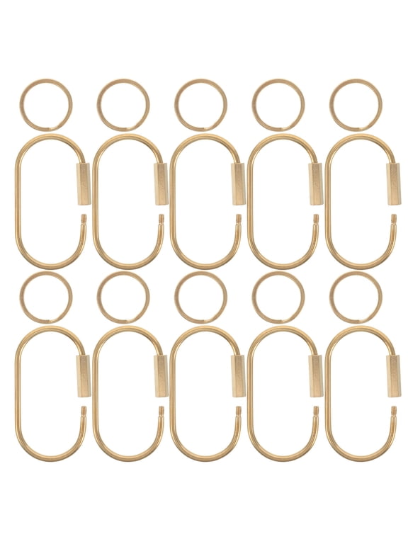 Heavy Duty Brass Key Rings U-Shaped Design for DIY Projects 10Pcs