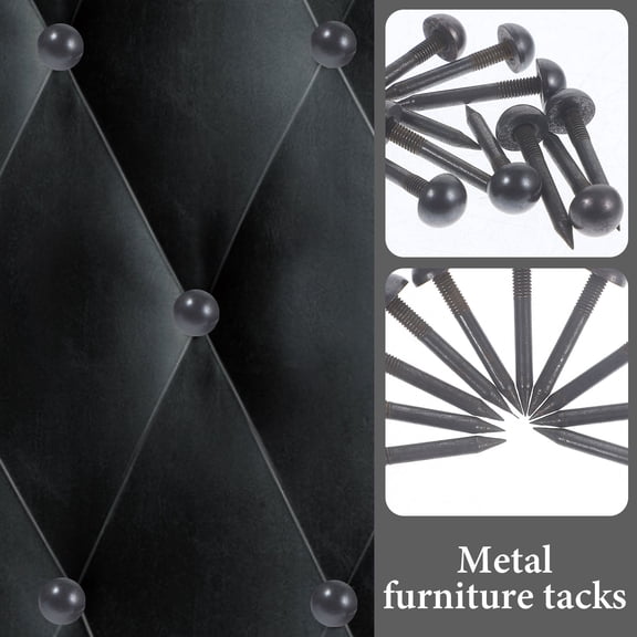 HONMEET 10Pcs Metal Furniture Tacks Black Upholstery Nails for Sofa and Craft Projects