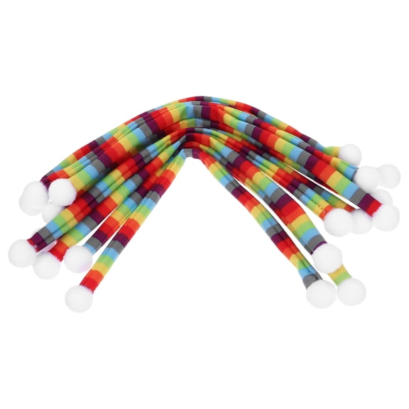 HONMEET 10Pcs Mini Scarf Stripy Lint Decoration For Dolls And Bottles 11.8*0.5in