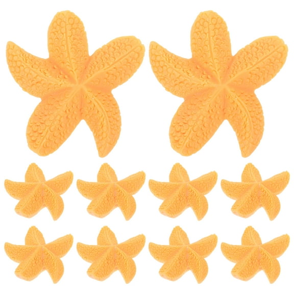 HONMEET 10Pcs Mini Seastar Figurines Orange Resin for Home Users in Beach Theme