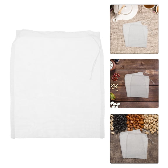 HONMEET 10-Pack White Nylon Mesh Nut Bags for Food Straining, Reusable Filter Bags for Home Cooking and Beverage Making