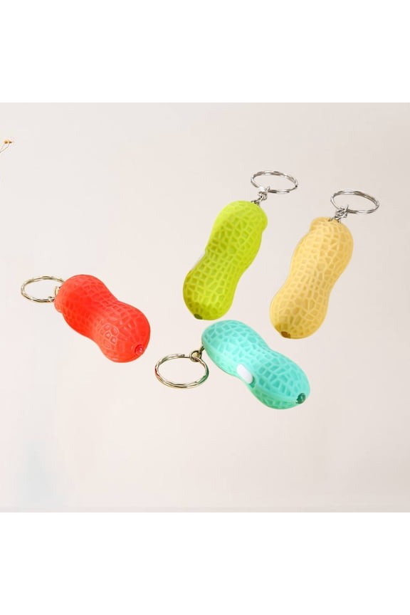 10Pcs Peanut Flashlight Keychain Bag Pendant Creative Gift for Keys and Decoration