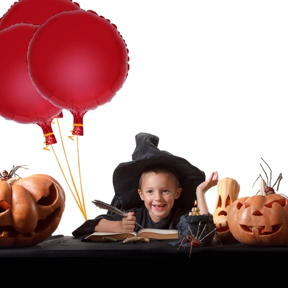 HONMEET 10Pcs Red Birthday Foil Balloons Round Helium Balloons for Party Decor