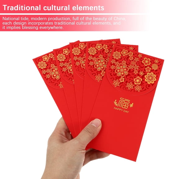 HONMEET Chinese Wedding Envelope Red Paper 10Pcs