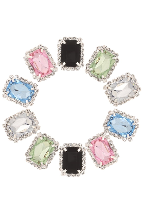 Shoe Buckle Decoration Glass White 10Pcs Shoe Charms