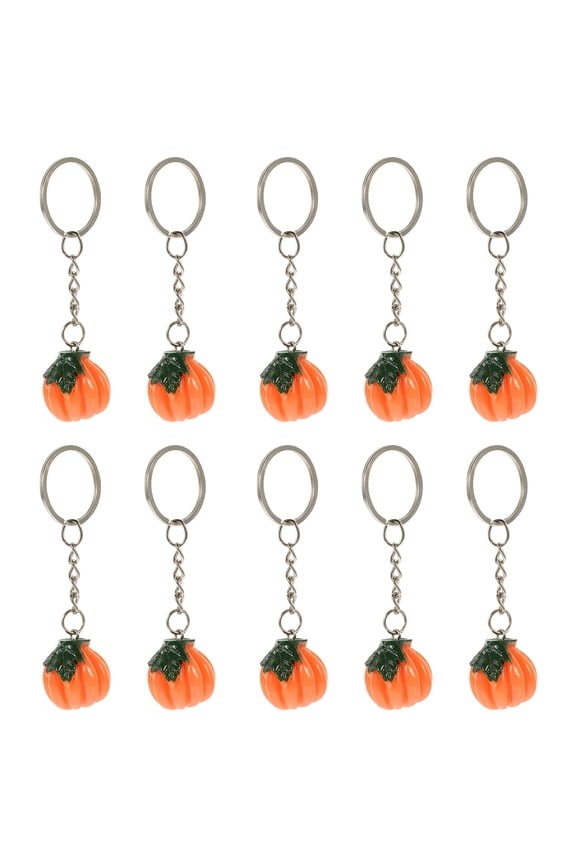 10Pcs Simulation Pumpkin Keychains Decorative Key Pendant for Luggage and Bag Hanging