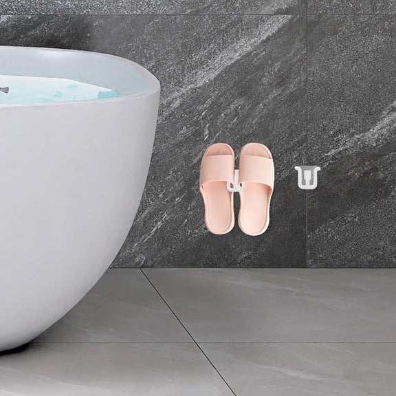 HONMEET Adhesive Slipper Hanger White Plastic Strong Load-Bearing Bathroom Storage 10Pcs