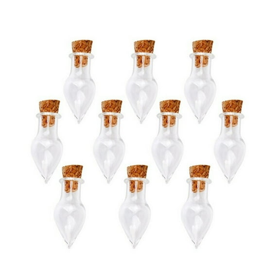 HONMEET Set of 10 Small Glass Jars with Cork Lids for Crafting, Filling with Acrylic Rocks, Beads, and Decorative Uses