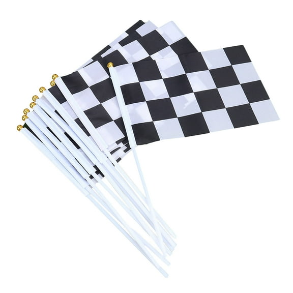 HONMEET 10Pcs Starting Signal Flags Polyester Handheld for Racing and Event Celebrations