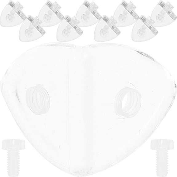 HONMEET 10Pcs Sturdy White Acrylic Shelf Brackets L Shaped Wall Mount for Glass Display