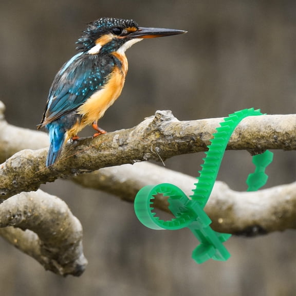 HONMEET 10Pcs Sun Resistant Green Tree Tie Support Straps PVC Plastic Cable Tie for Garden