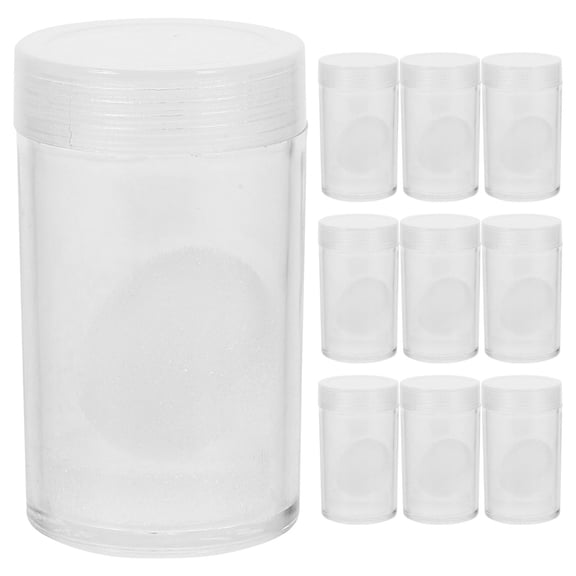 HONMEET 10Pcs Transparent Compact Coin Containers Coin Holders for Home Use with PP Sponge Protection