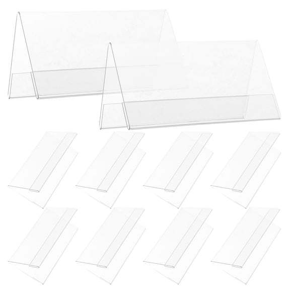 HONMEET 10Pcs Office Table Tent Holders Clear Pet Name Plates for Conference