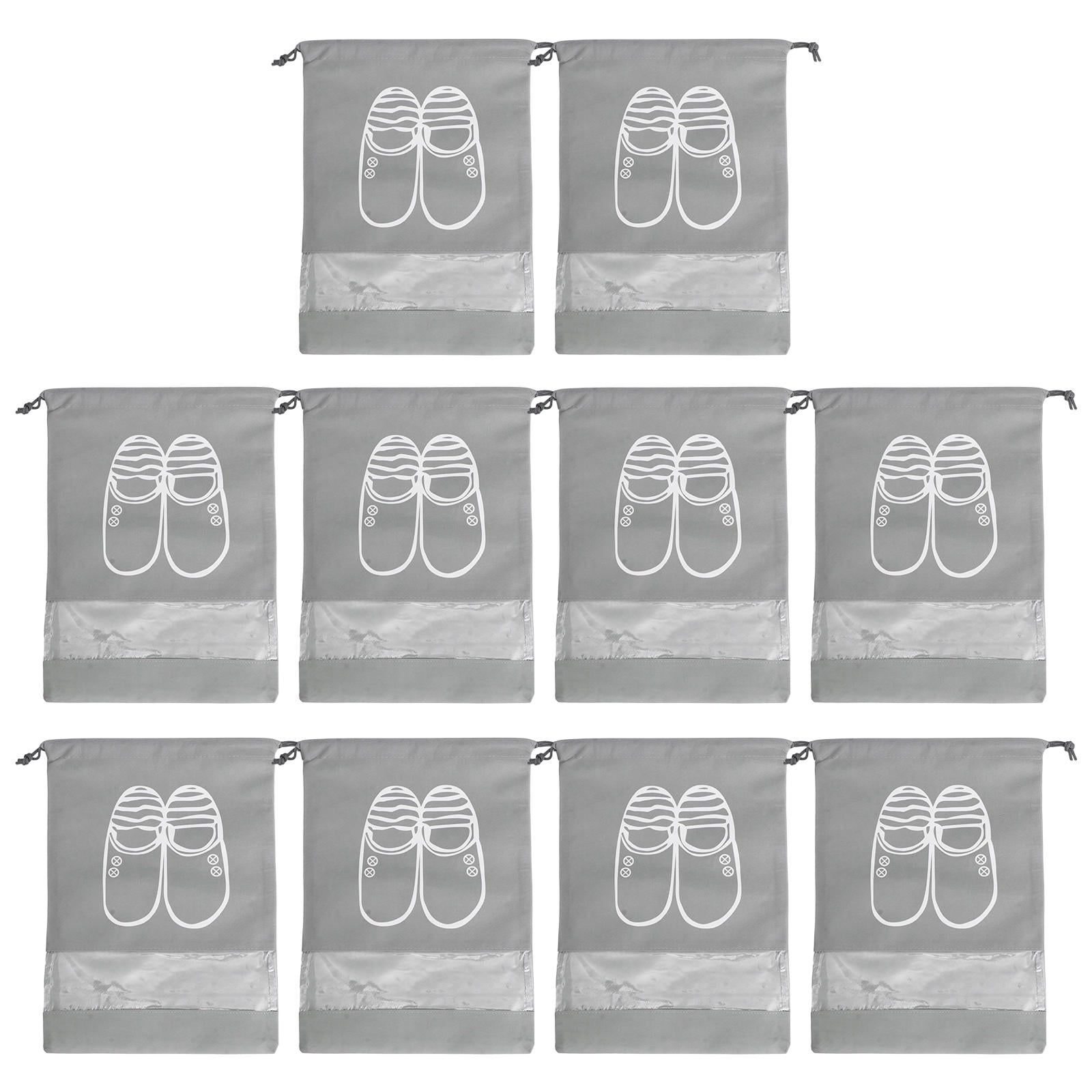 HONMEET 10-Pack Travel Shoe Bags, Breathable Non-Woven Portable Storage Pouches for Luggage, Shoes, and Travel Essentials