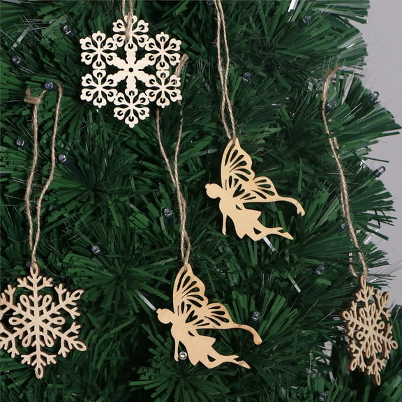 HONMEET Wooden Angel Wings Khaki Tags for Scrap Booking and Decoupage