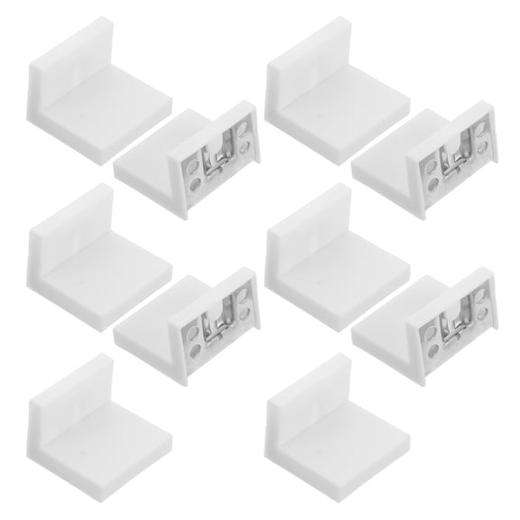 HONMEET 10Pcs White Metal Cabinet Hanging Brackets with Right Angle Design for Furniture Connection