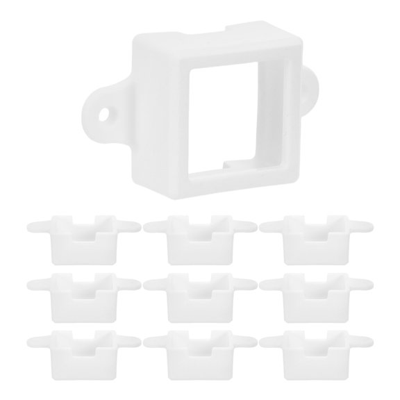 HONMEET 10Pcs White Square Mounting Brackets for Outdoor LED Strip Lights with Stable Weatherproof Hold