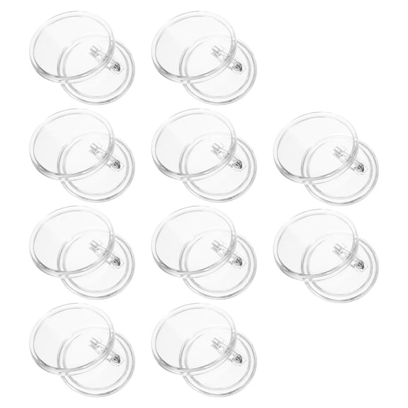HONMEET White Acrylic Button Pins with Clear Photo Badges, Craft Accessories, Set for