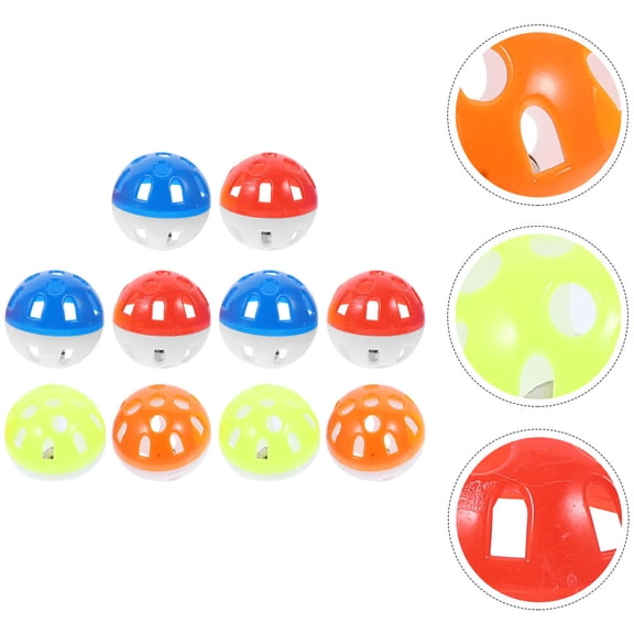 HONMEET Hollow Bird Balls Bell Balls Assorted Color Plastic Pet Owners Pet Care 10pcs