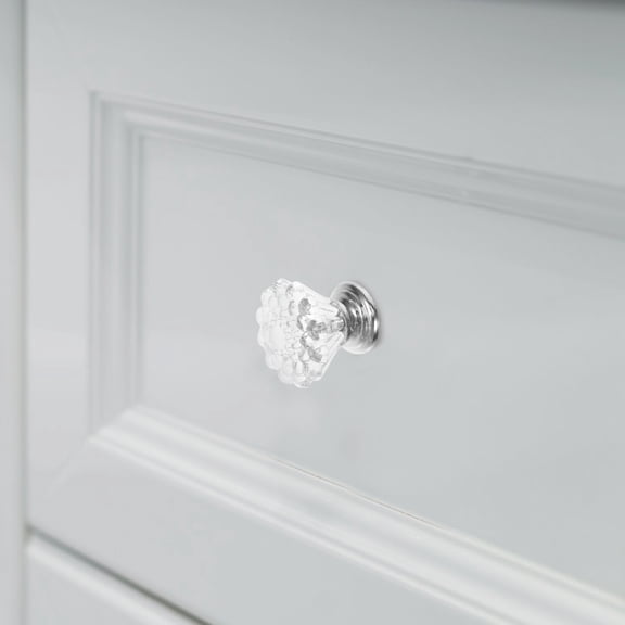 BESTYASH Set of 10 Acrylic Crystal Drawer Knobs with Plated for Furniture Cabinet Handles
