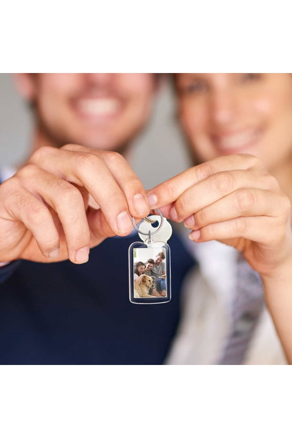 10-Pack Acrylic Photo Keychains with Insertable Frames, Keyring Gifts for Family and Friends