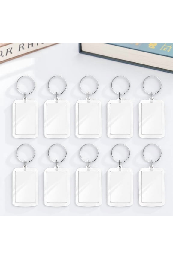 10pcs Keyring Photo Keychain Acrylic Insert Photos For Present
