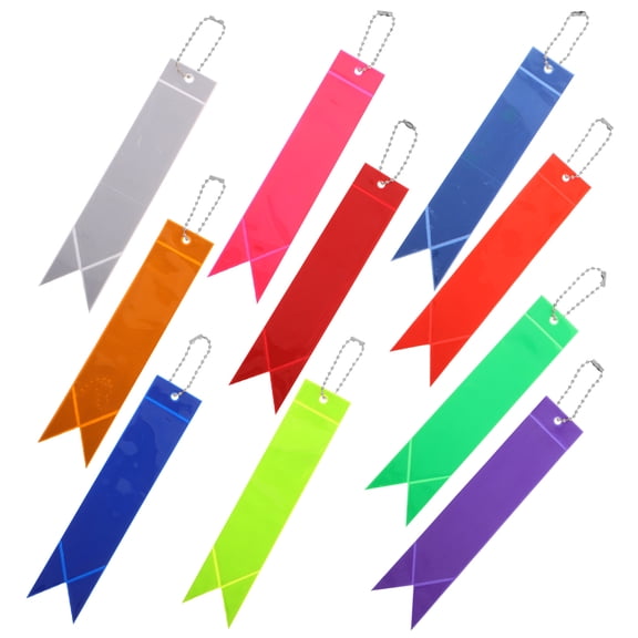 HONMEET Back to School Backpack Pendant Reflective Pendant Keychain Assorted Color 10Pcs