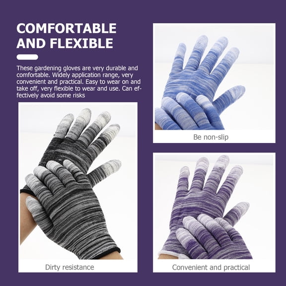 HONMEET 12 Pairs Non-Skid Gloves for Work Women Assorted Color Breathable Working Gloves