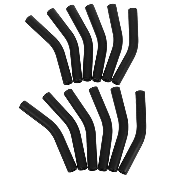 HONMEET 12-Piece Reusable Black Silicone Straw Set with Cleaning Brushes for Home, Travel, and Drinkware Use