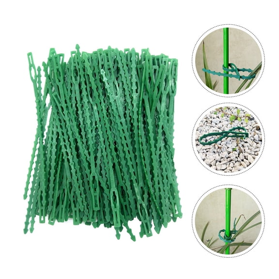 HONMEET 120Pcs Garden Tree Cable Tie Green Plastic Adjustable Fixing Belt for Plant Support