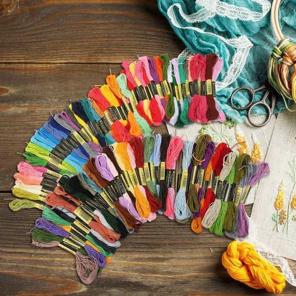 HONMEET Embroidery Kit Black Cotton 124Pcs 5.50X0.39X0.20in