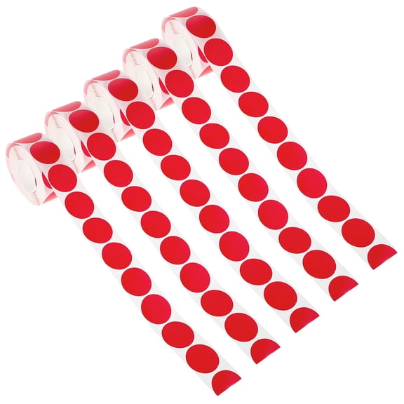 HONMEET Round Red Adhesive Dot Stickers Roll for Color Coding and Handmade Product Labeling