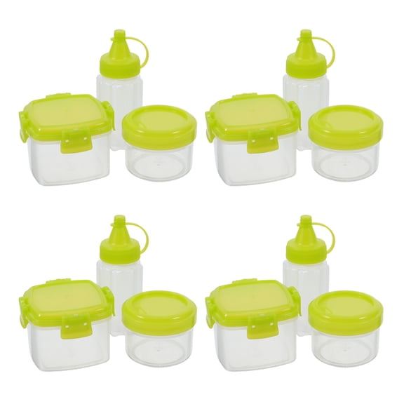 HONMEET 12PCS Compact Design Seasoning Storage Jars Green for Travel Barbecue Picnics