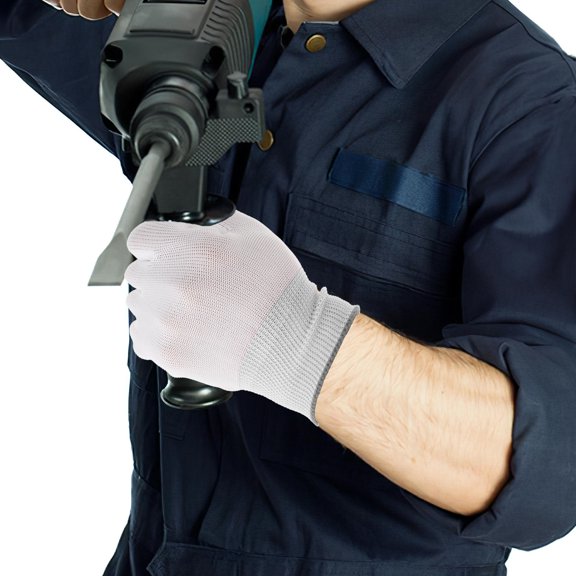 HONMEET 12PCS Sewing Gloves Grey Nylon Hand Protection for Work Environments