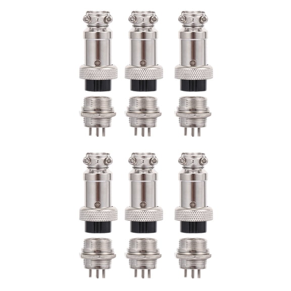 HONMEET 12Pcs 6 Pin Aviation Plug Black Circular Connector for Electrical Wire Joint and Cable Connection