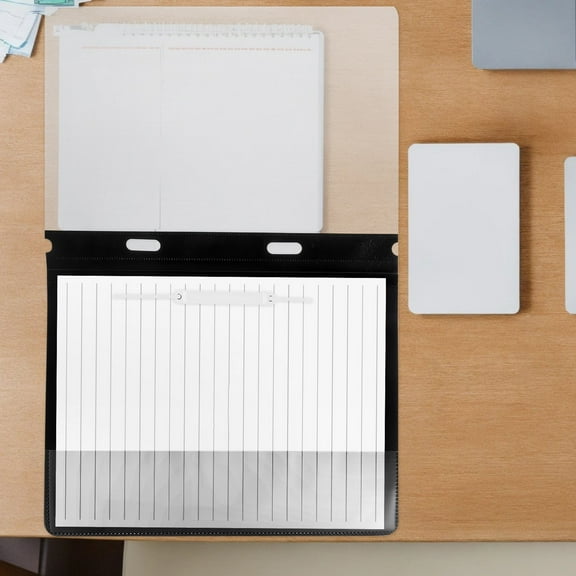 HONMEET 12Pcs Black Reusable Report File Folder with Dual Hole Design for Easy Document Binding