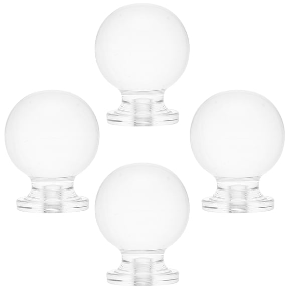 HONMEET 12Pcs Clear Acrylic Cabinet Door Handles Modern Transparent Round Ball Knobs for Home Furniture