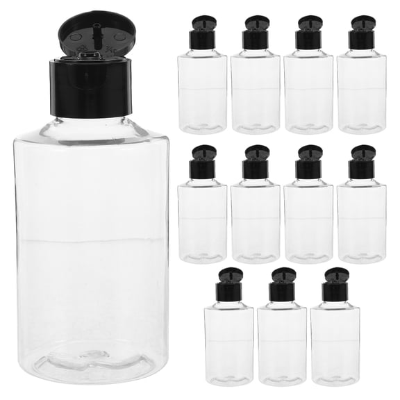 HONMEET 12Pcs Clear Refillable Travel Squeeze Bottles with Flip Top Caps for Precise Liquid Dispensing
