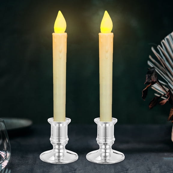 HONMEET 12Pcs Decorative Candlestick ABS Silver for Home Decoration and Parties